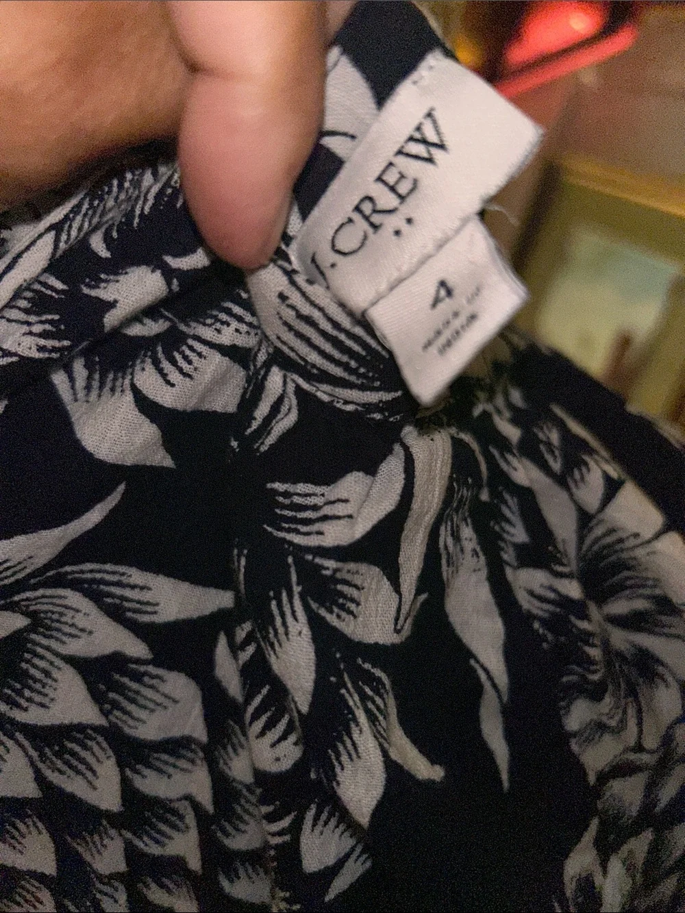 J. Crew Black & White Floral Midi Dress